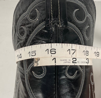 Vintage Hondo Eel Skin Cowboy Boots | Exotic | Black | Narrow | Men’s 11.5 B