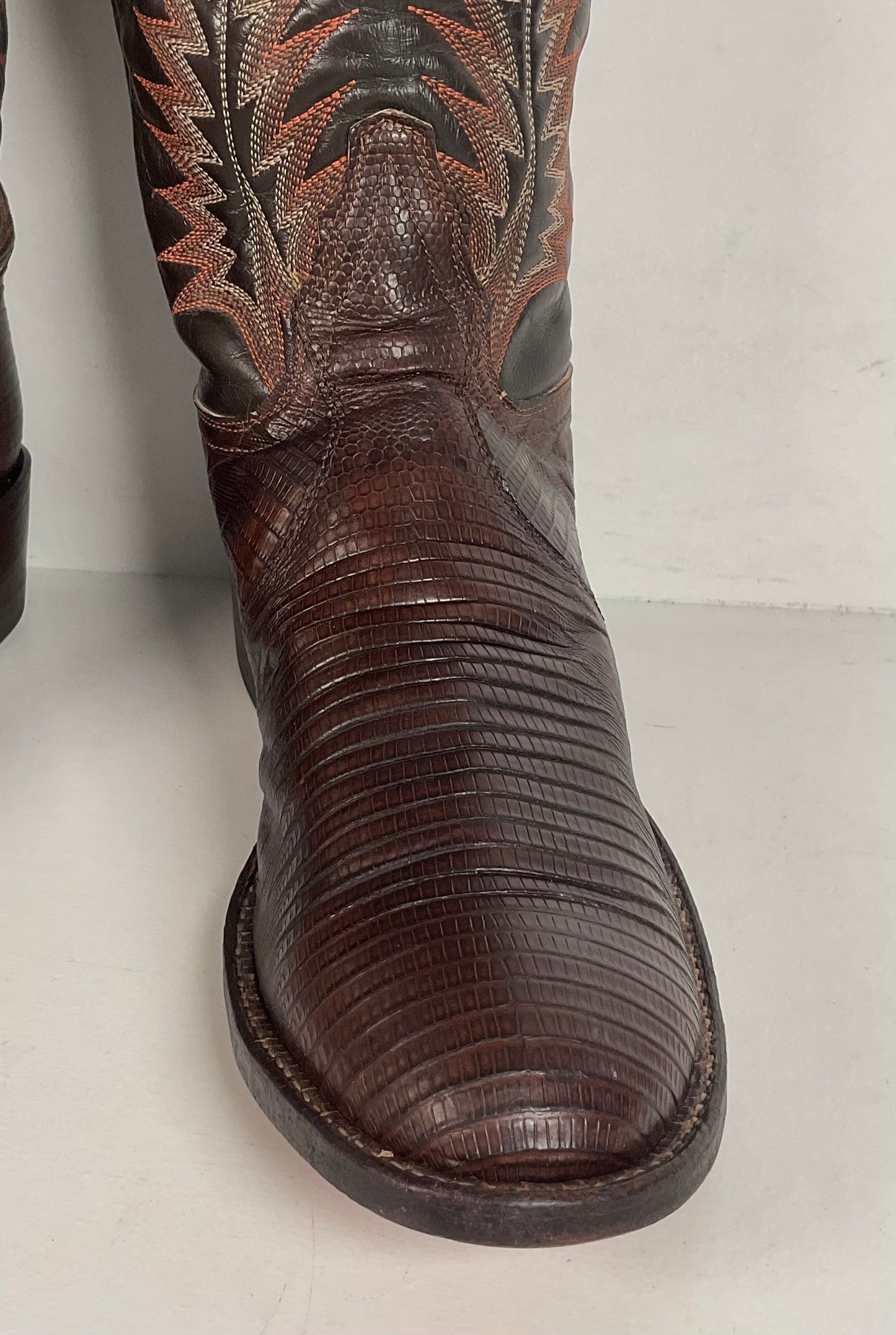 Vintage Tony Lama Teju Lizard Cowboy Boots | Gold Label | 7.5 B | Women’s 8.5