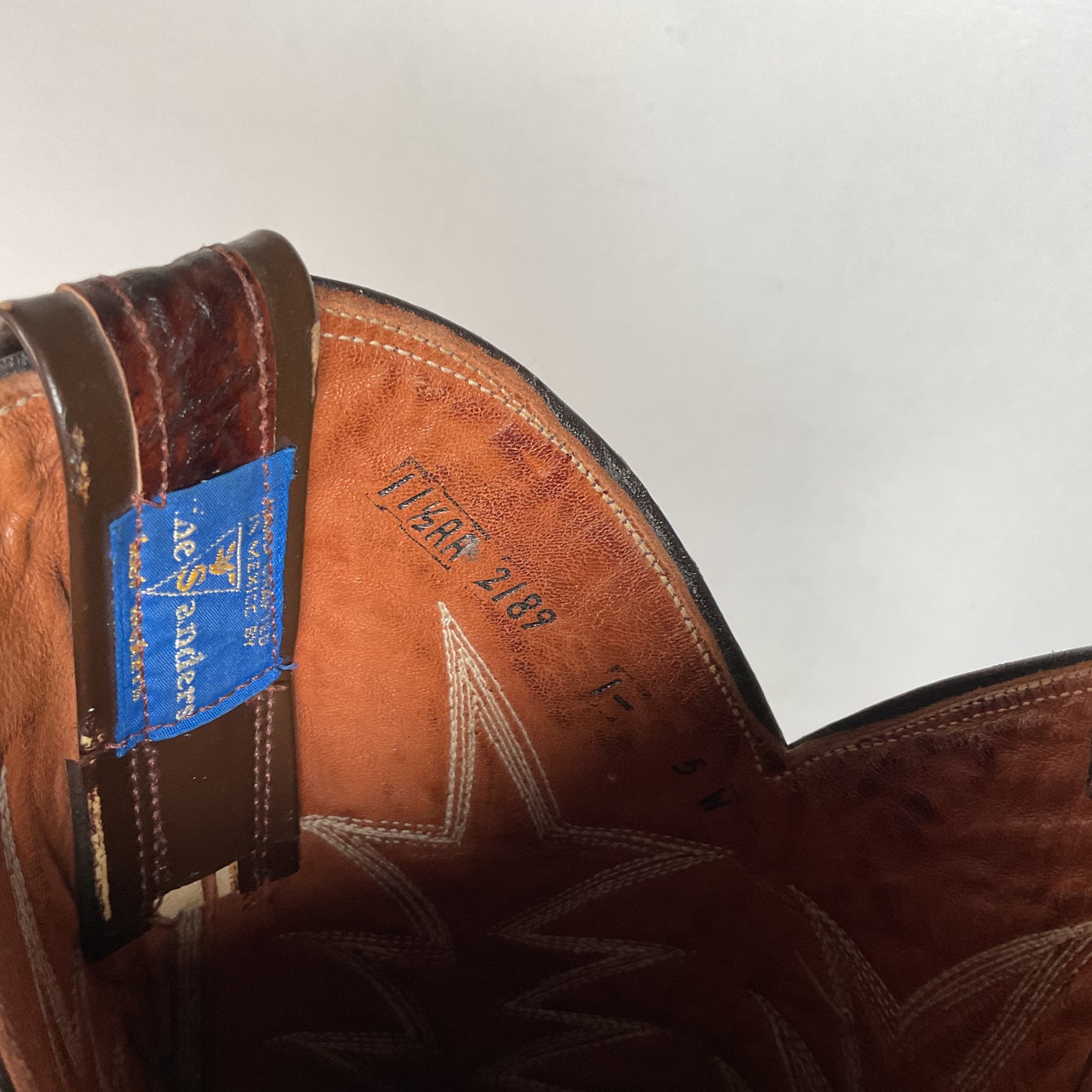 Vintage Sanders Shark Patchwork Cowboy Boots | Exotic | Extra Narrow | 11.5 AA