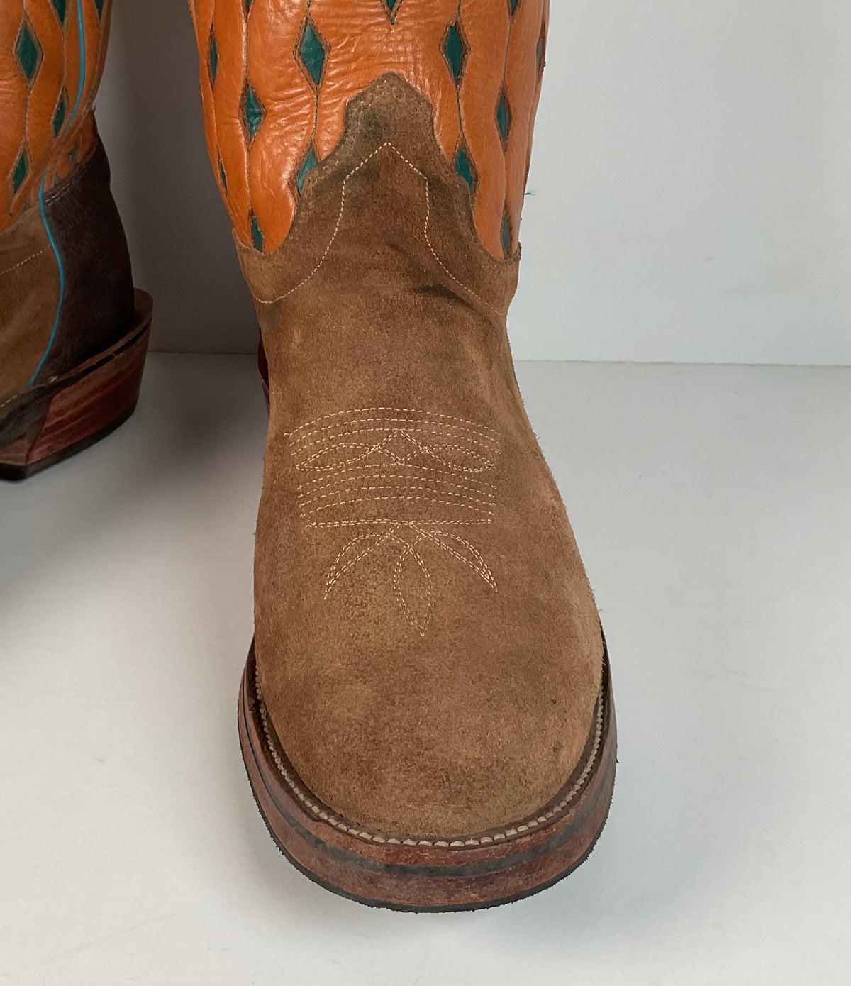 Olathe Buckaroo Cowboy Boots | Suede | USA Made | Men’s 14 EEE