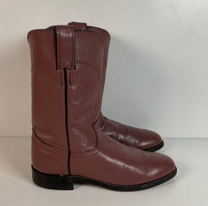 Justin Cowgirl Roper Boots | USA Made | Purple Mauve | Women’s 7 B