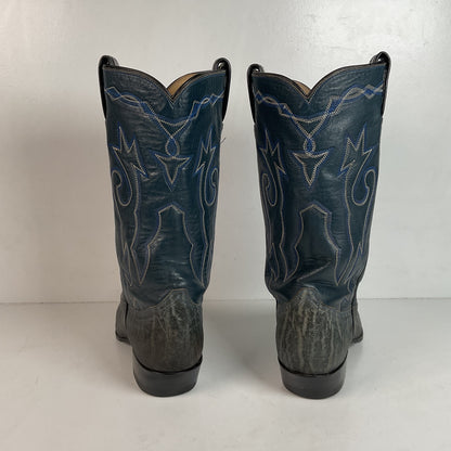 1960s Tony Lama Exotic Elephant Cowgirl Boots Men’s 7 B | Women’s 8 USA Made Gold Label
