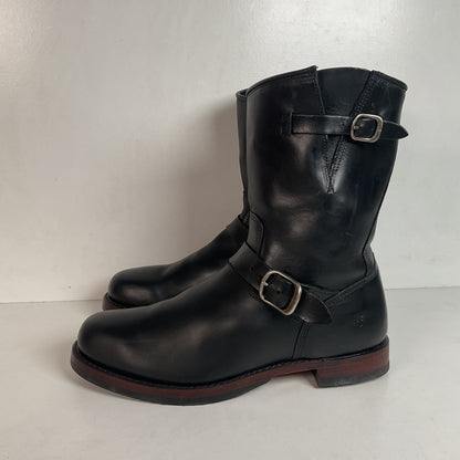 Frye John Addison Engineer Boots 11.5 M USA Made Black Calf