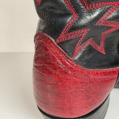 Vintage Cowtown Algonquin Toe Cowboy Boots | Pre-Ban Sea Turtle | Red | Men’s 8 D