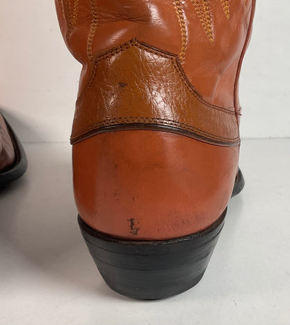 Vintage Justin Algonquin Toe Cowboy Boots | Old Fort Worth Label | Men’s 10.5 D