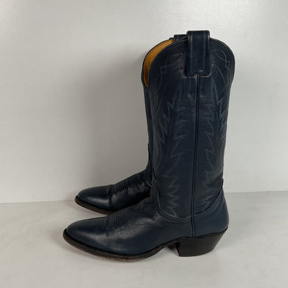Vintage Nocona Deertan Cowboy Boots | USA Made | Blue | Men’s 6 B | Women’s 7