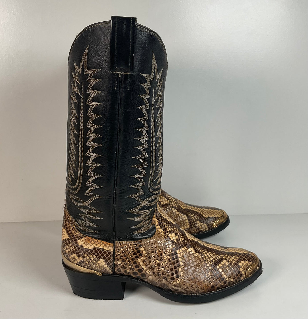 Cowtown Python Snakeskin Cowboy Boots | Front Cut | USA Made | Men’s 9.5 D
