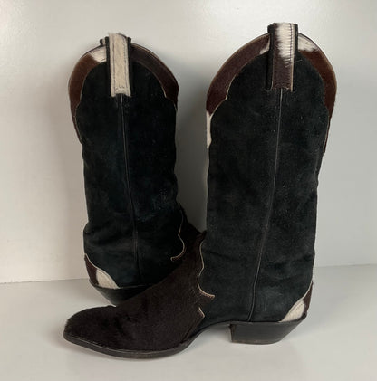 Vintage Larry Mahan Cowboy Boots | Pony Hair on Cowhide | Triad | Men’s 9.5 B