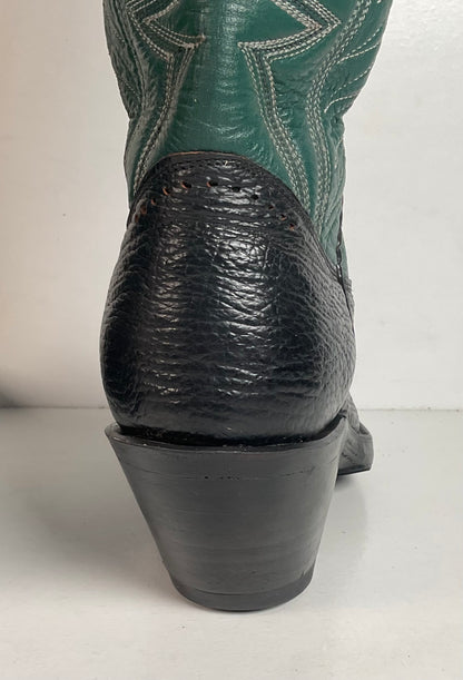 Vintage Sanders Shark Skin Buckaroo Boots Men’s 6.5 | Women’s 8 Exotic Overlay