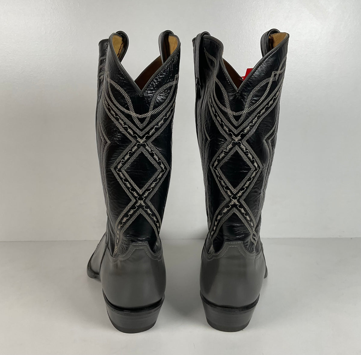Vintage Tony Lama Lizard Wingtip Cowboy Boots | Charcoal Grey | Men’s 11.5 EE