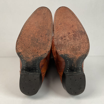 Vintage Tony Lama Eel Skin Cowboy Boots 8.5 D Gold Label Exotic