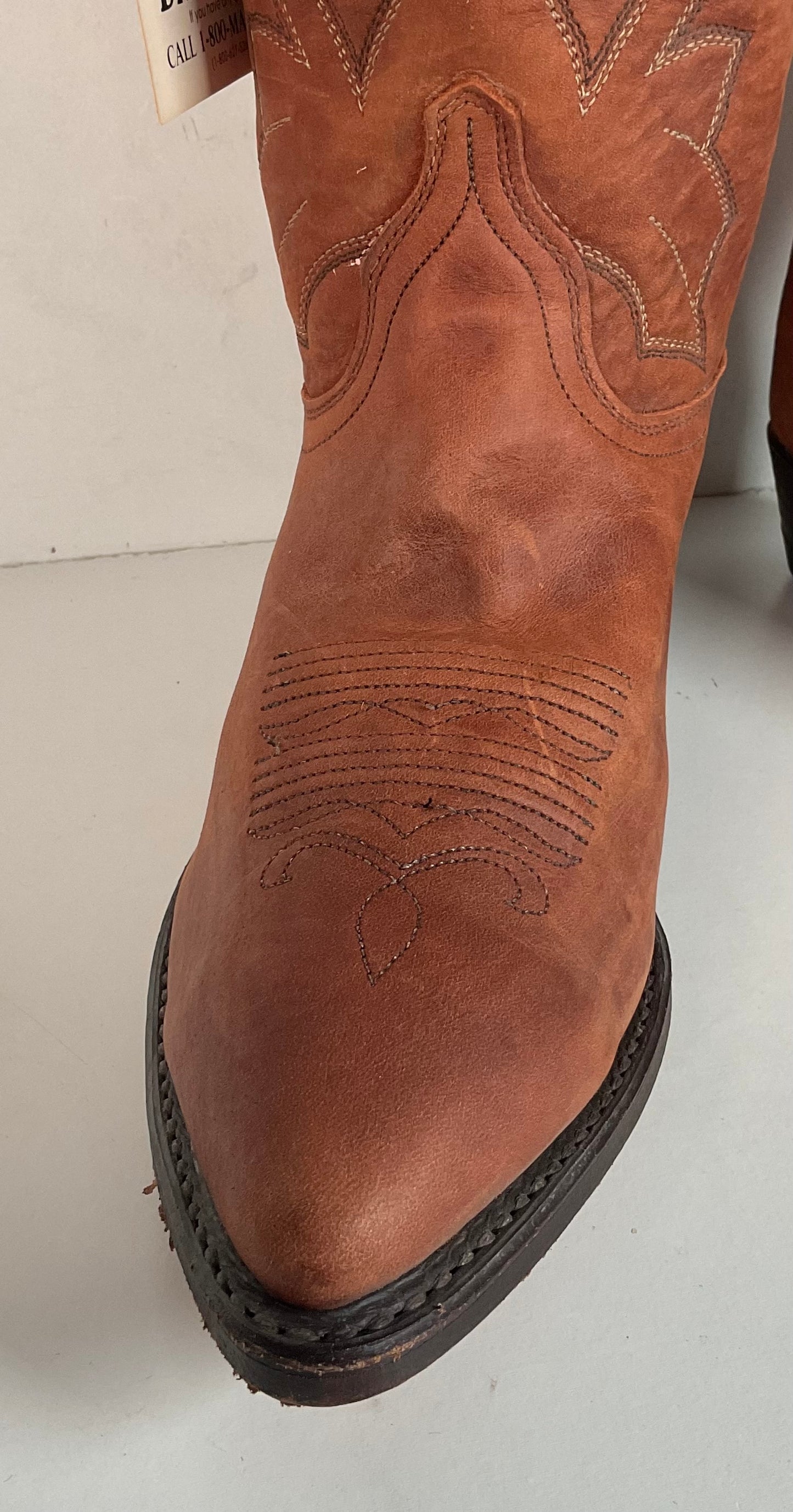 Vintage Dan Post X Marlboro Cowgirl Boots 9 M USA Made Nubuck Suede