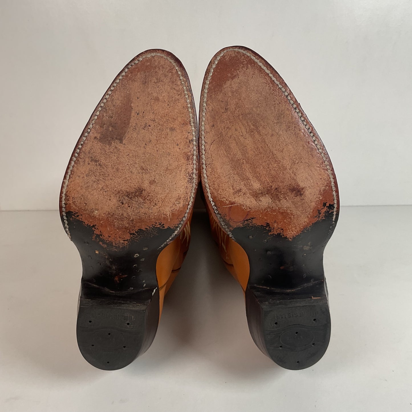 Vintage Nocona 17” Cowgirl Boots 7.5 C USA Made Old White Label