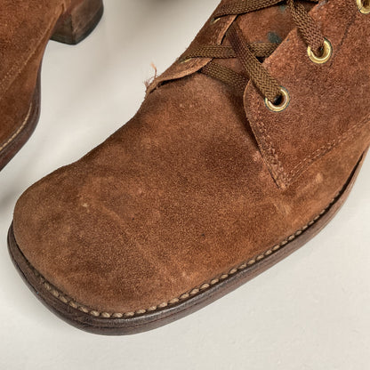 Vintage Tall Suede Lace Up Boots | USA Made | 1960s | Men’s 12 D