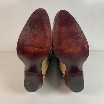 Vintage J Chisholm Tall Buckaroo Cowboy Boots 11 D USA Made Punchy
