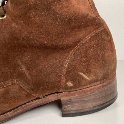 Vintage Tall Suede Lace Up Boots | USA Made | 1960s | Men’s 12 D