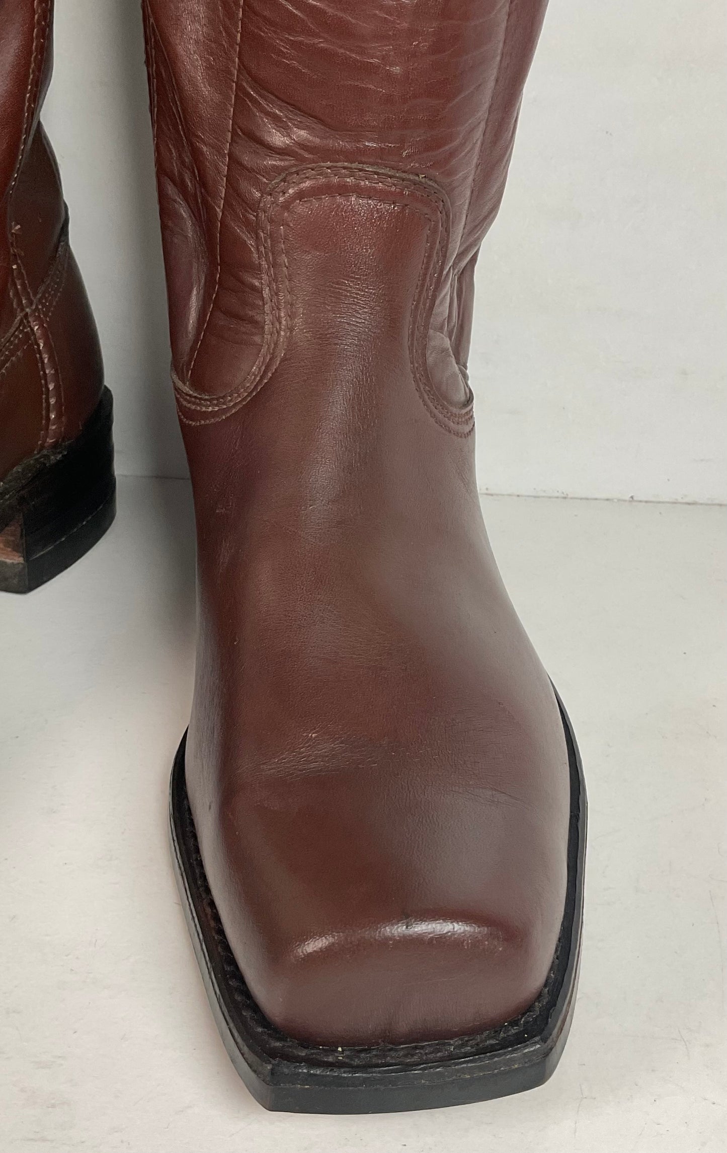 1970s Rodeo Chunky Campus Boots Men’s 9 D Cutter Toe USA Made