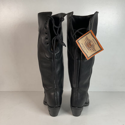 Vintage Harley Davidson Tall Motorcycle Boots 6.5 M Lace Up USA Made