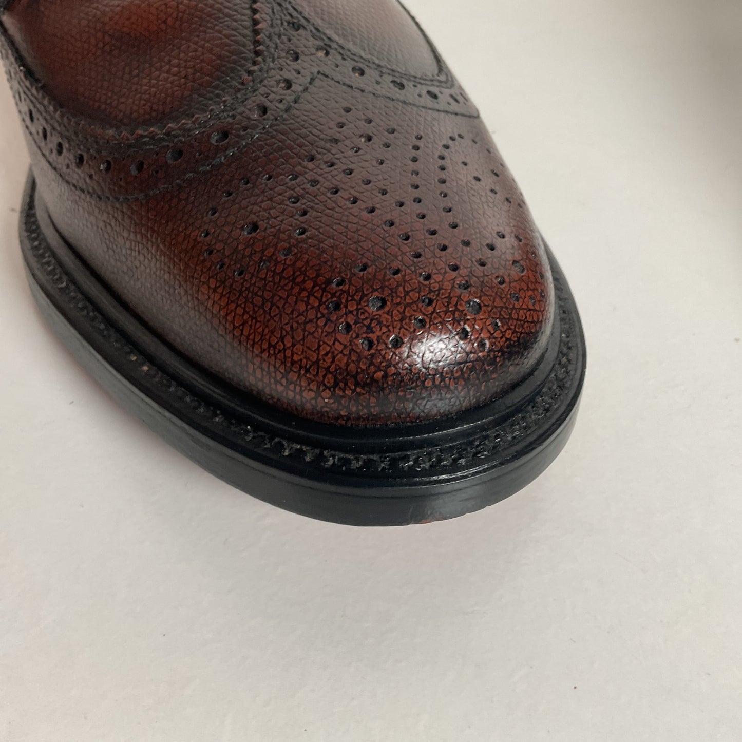 Vintage Stafford Longwing Derby Shoes 9.5 EEE Brogue Gunboat New Old Stock