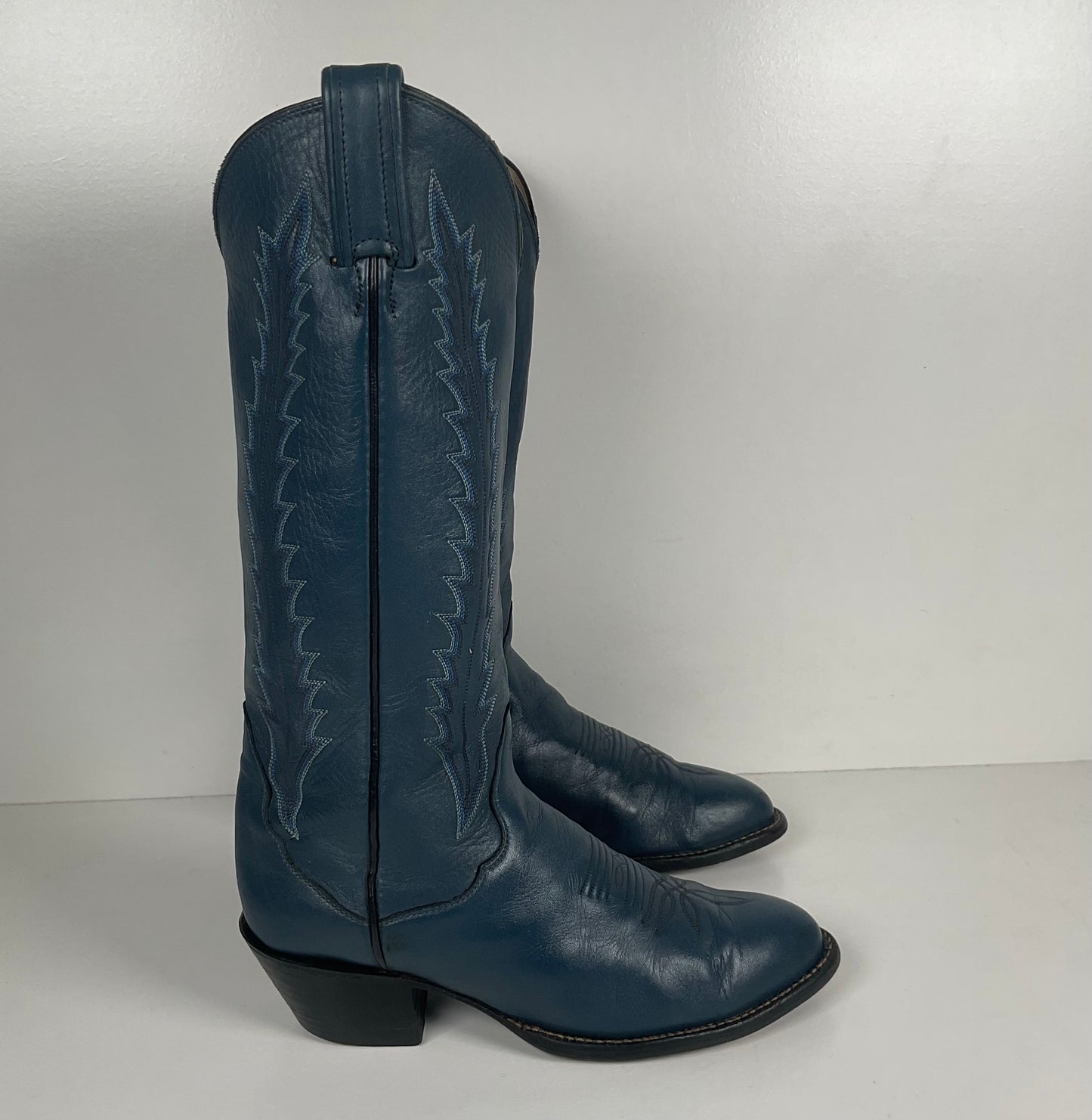 Vintage Tony Lama Gold Label Cowgirl Boots | Blue | Women’s 7.5 M