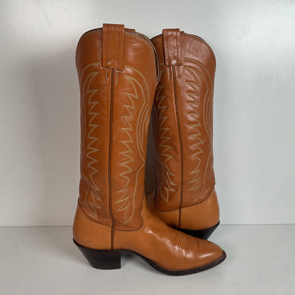 Vintage Nocona 17” Cowgirl Boots 7.5 C USA Made Old White Label
