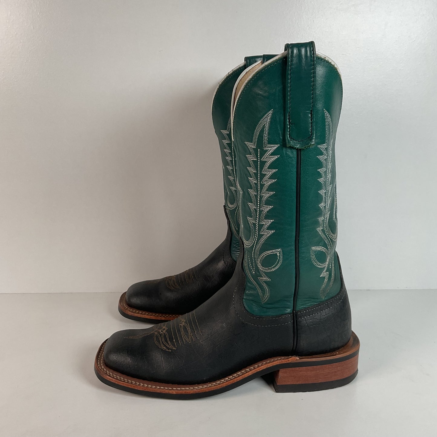 Anderson Bean Hippo Cowgirl Boots | Exotic | Aqua Green Shaft | Women’s 7 B