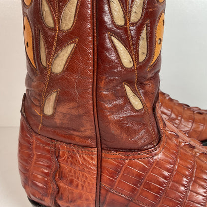 Cuadra Alligator Tail Cowgirl Boots | Butterfly Inlay | Men’s 7 | Women’s 8