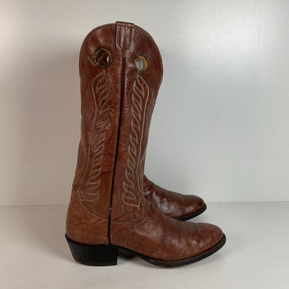 Vintage Tony Lama Buckaroo Boots | Chocolate Cow | Gold Label | 1970s | 11 D
