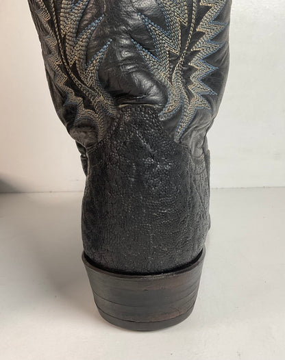 Vintage Tony Lama Gold Label Elephant Boots 10 D USA Made Exotic