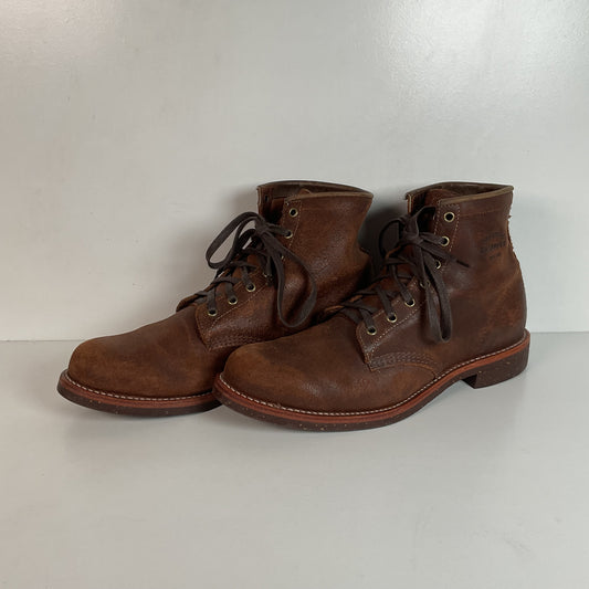 Chippewa Suede 6” Service Boots 13 D USA Made Brown Bomber