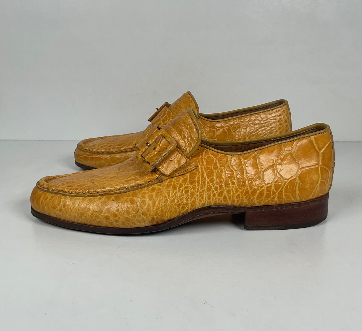 Vintage Sea Turtle Loafers | Monk Strap | Yellow | Men’s 7 D
