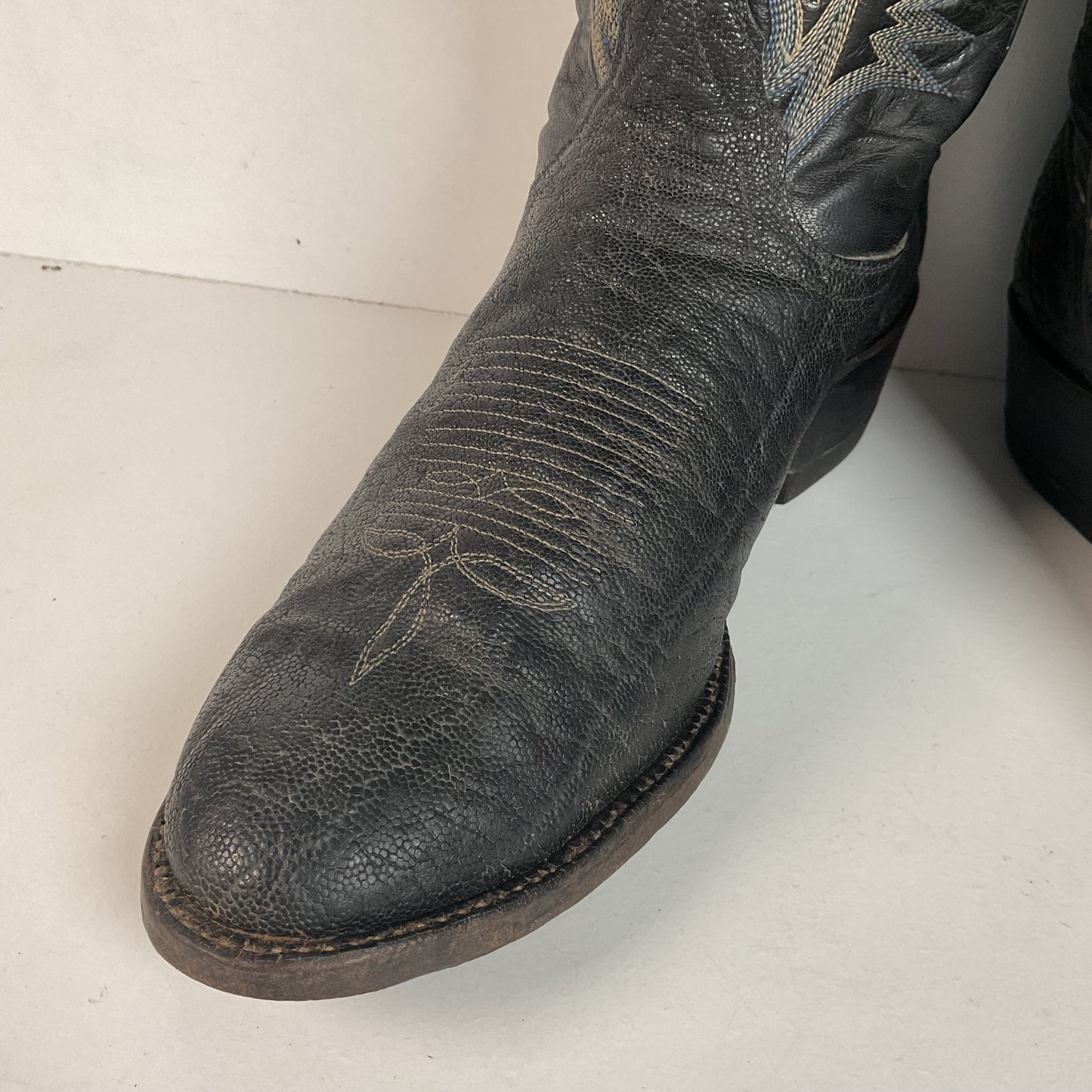 Vintage Tony Lama Gold Label Elephant Boots 10 D USA Made Exotic