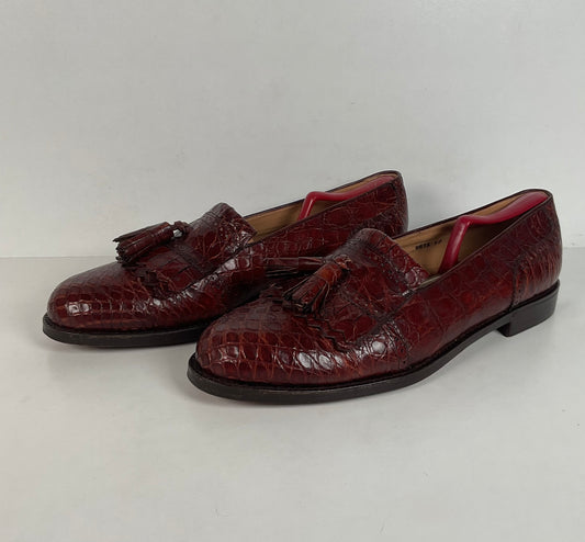Vintage Foster Rainey Tassel Loafers | Full Crocodile | Exotic | Men’s 12