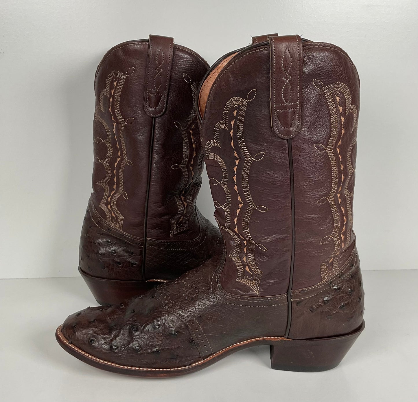 J. Chisholm Full Ostrich Quill Roper Boots | Exotic | USA Made | Men’s 10 D