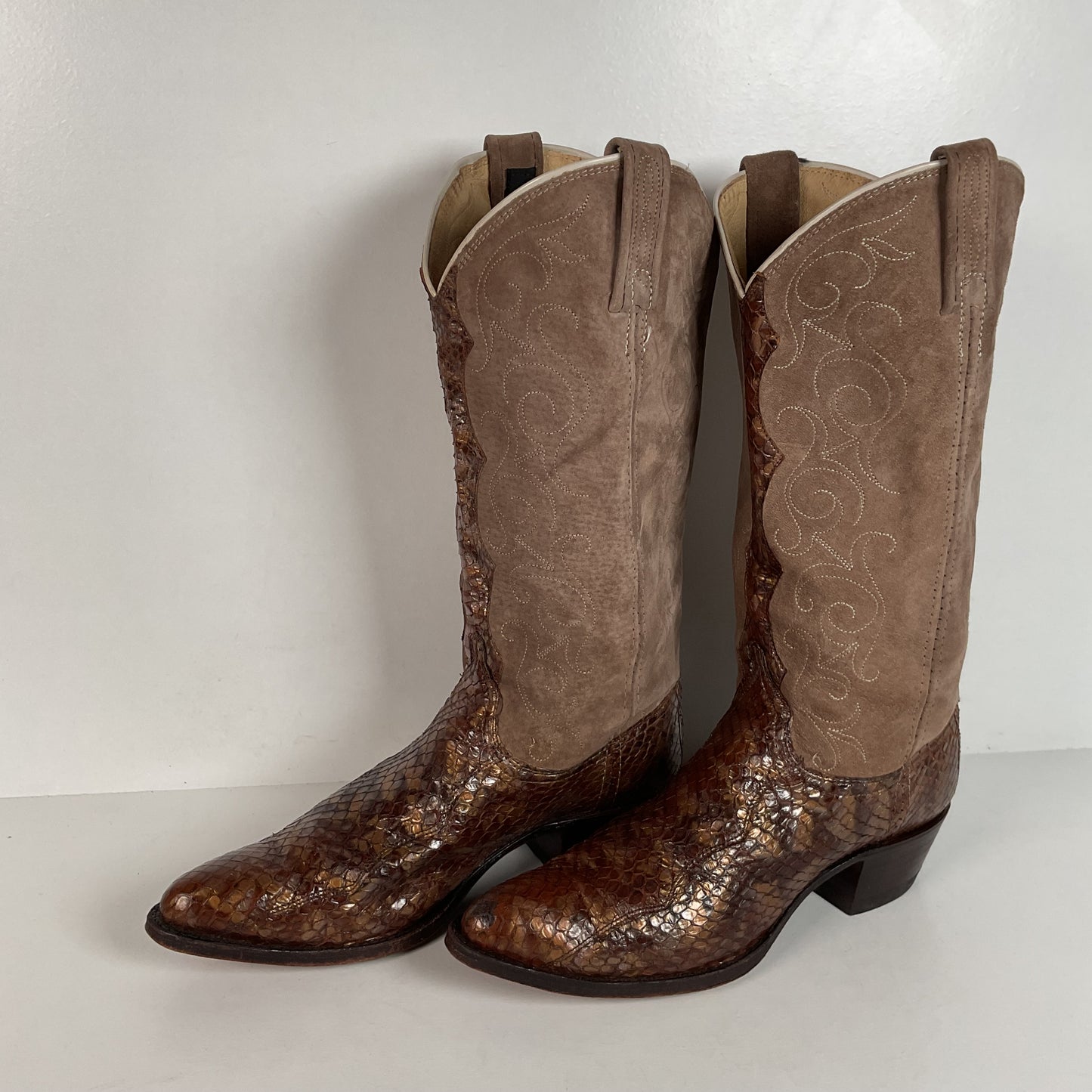 Vintage Dan Post Anaconda Cowgirl Boots | Metallic | USA Made | Women’s 7.5 M