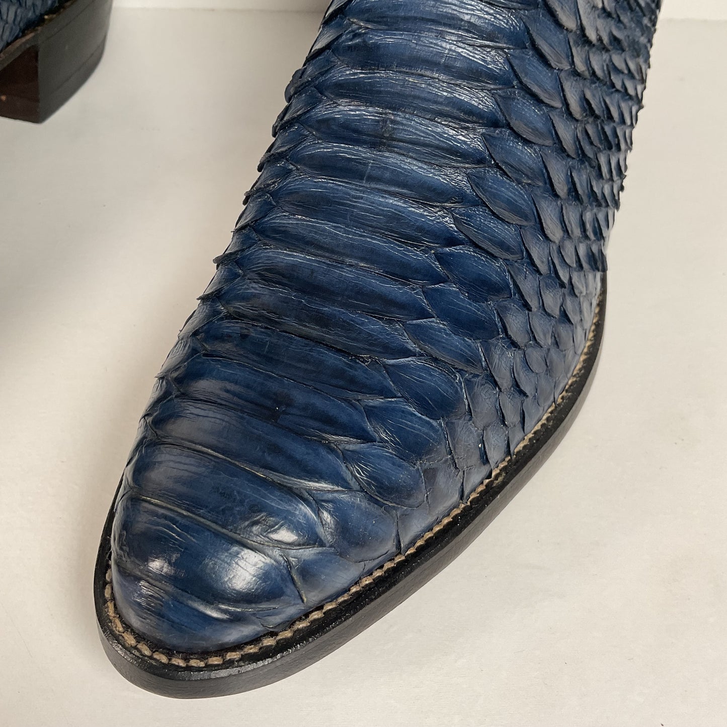 Vintage Nocona Python Snakeskin Cowboy Boots | USA Made | Royal Blue | 9.5 D