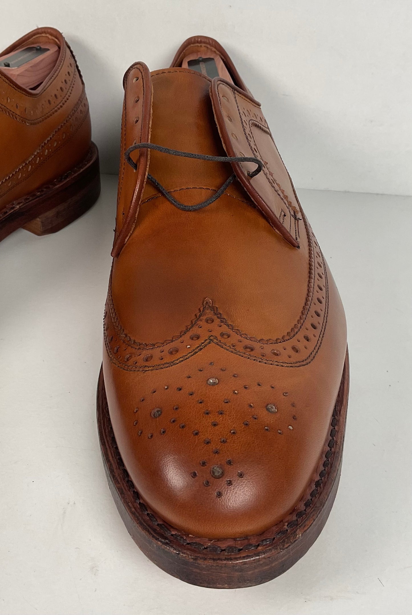 Ralph Lauren Sanderson Burnished Wingtip Shoes | USA Made | 11.5 D
