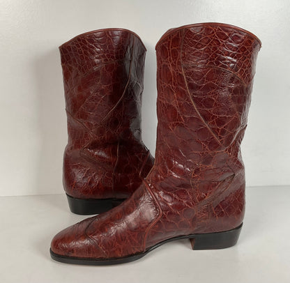 Vintage Lorenzo Banfi Western Boots | Ostrich & Crocodile | Set of (2) | 9 M