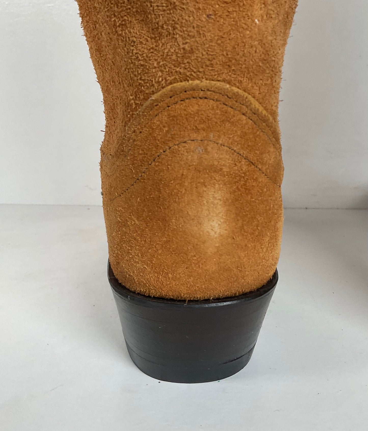 Olathe Full Rough Out Suede Cowboy Boots | USA Made | Men’s 9 B | Women’s 10