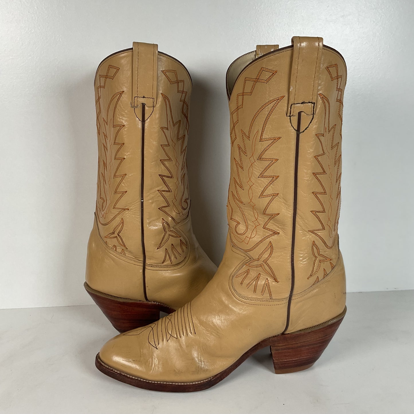 Vintage Siete Leguas Cowboy Boots | 1970s | Blonde Calfskin | Men’s 10 EE
