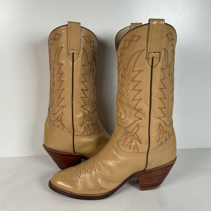 Vintage Siete Leguas Cowboy Boots | 1970s | Blonde Calfskin | Men’s 10 EE