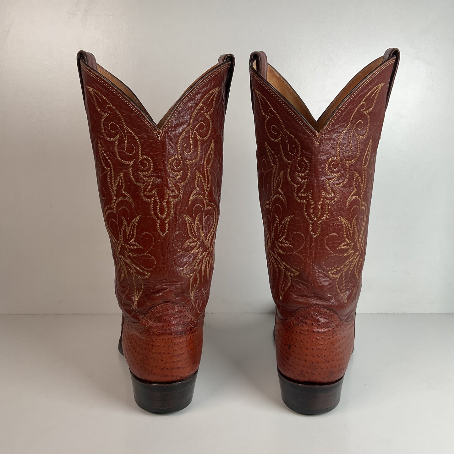 Vintage Justin Turkey Quill Cowboy Boots 9.5 D Gallapava
