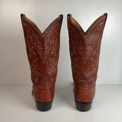 Vintage Justin Turkey Quill Cowboy Boots 9.5 D Gallapava