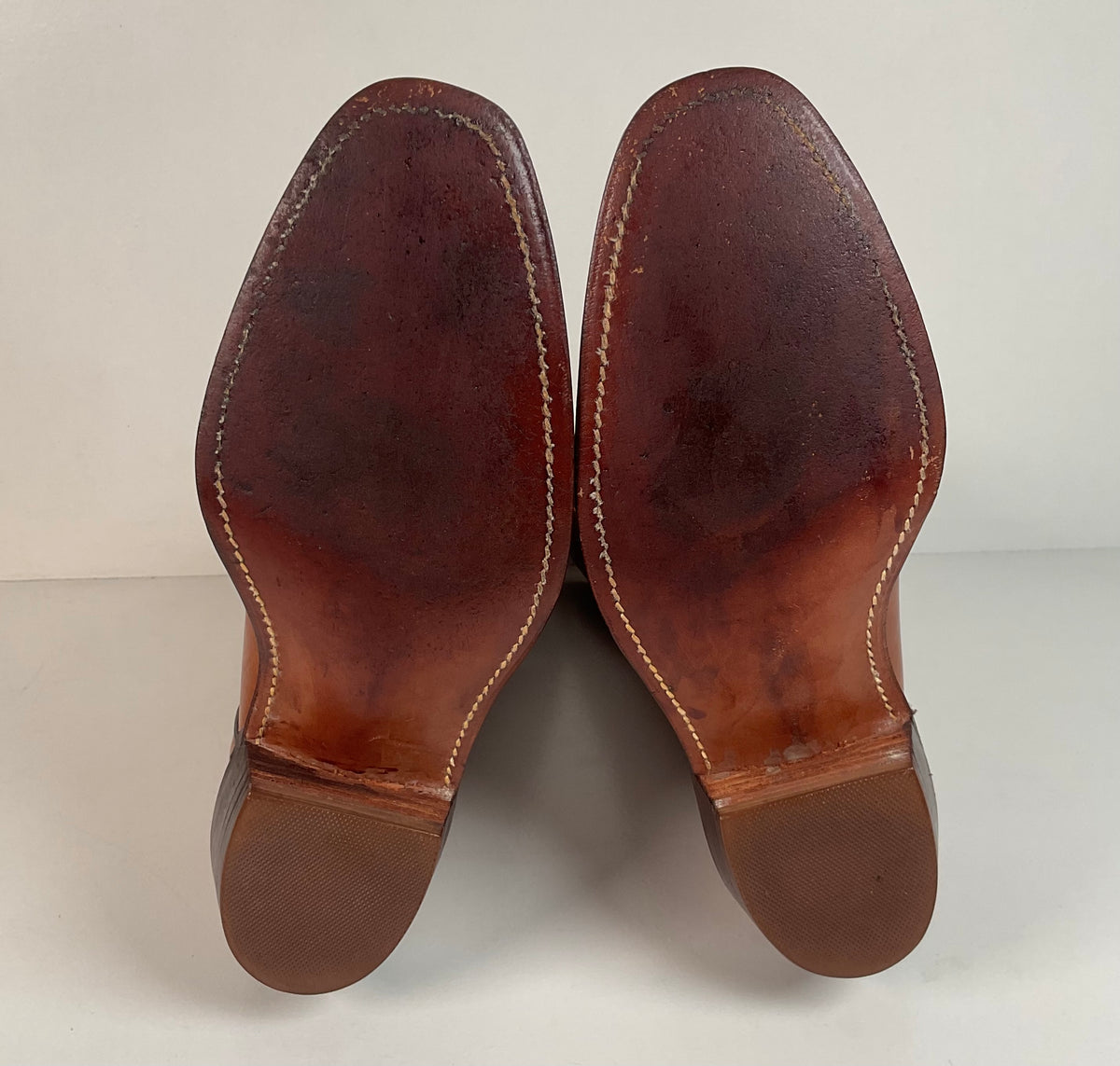 Vintage Frye Cowboy Boots | Burnished Brown Calf | French Toe | Men’s 10.5 D