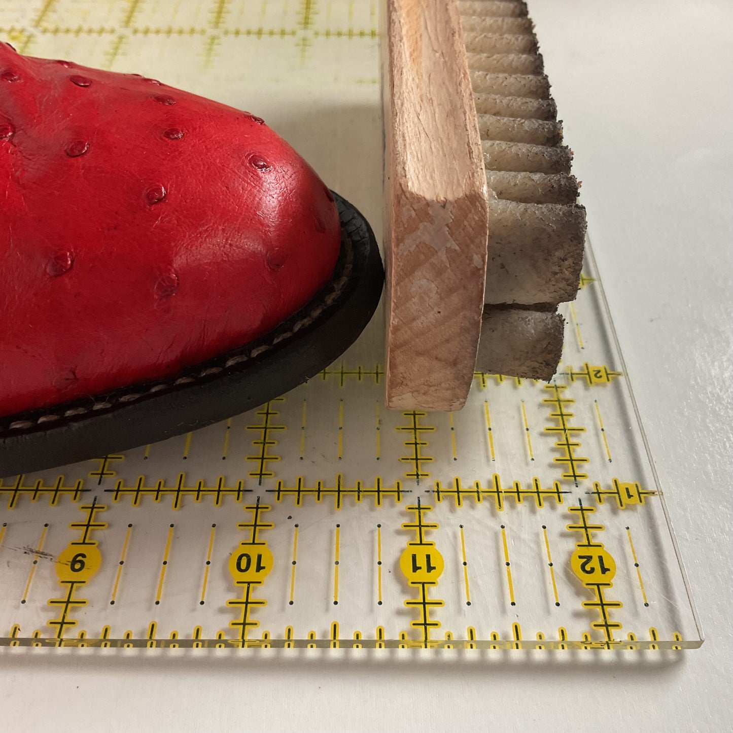 Justin Women’s Ostrich Quill Roper Boots 7 B USA Made Exotic Ruby Red