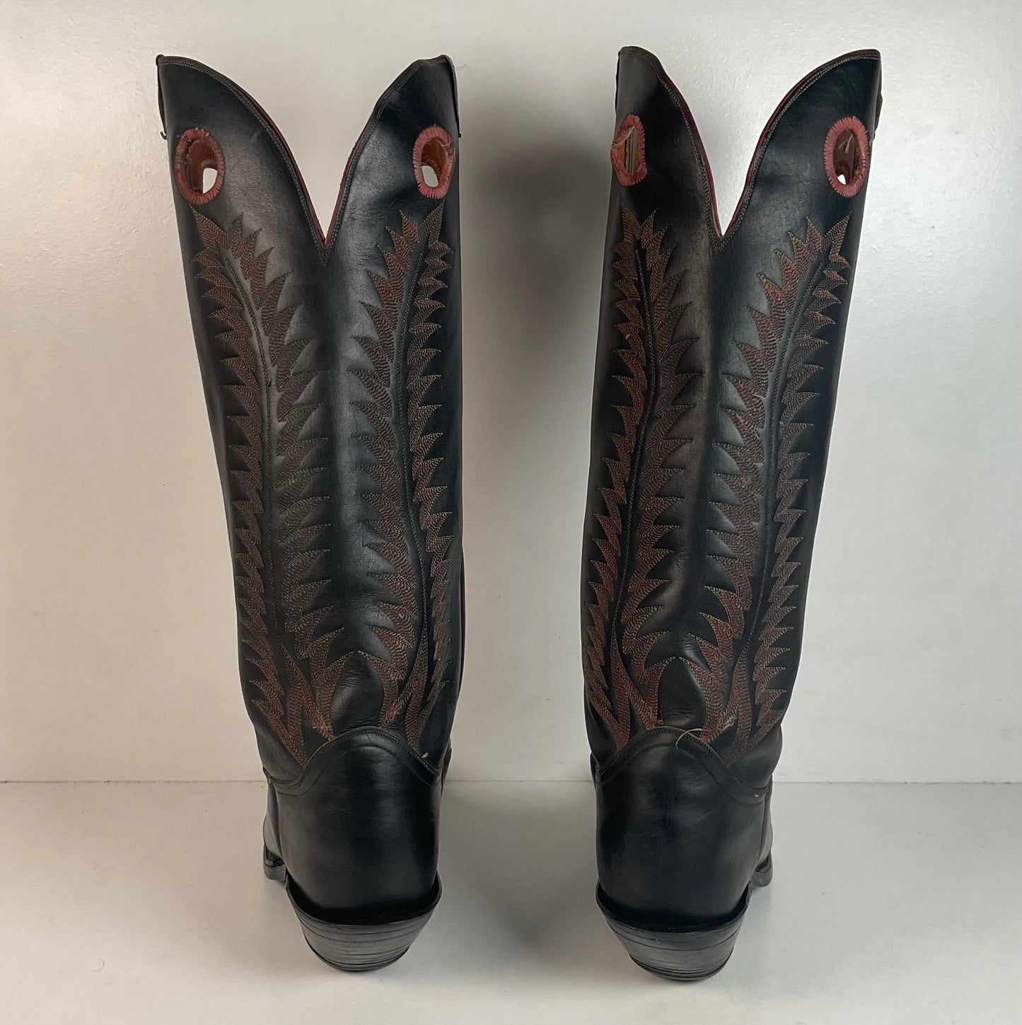 Vintage Tony Lama Tall Buckaroo Boots 11 D Thick Hide