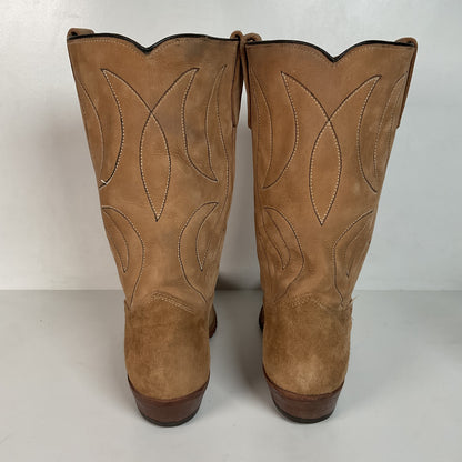 Vintage 1960s Rough Out Suede Cowboy Boots 10 D USA Made