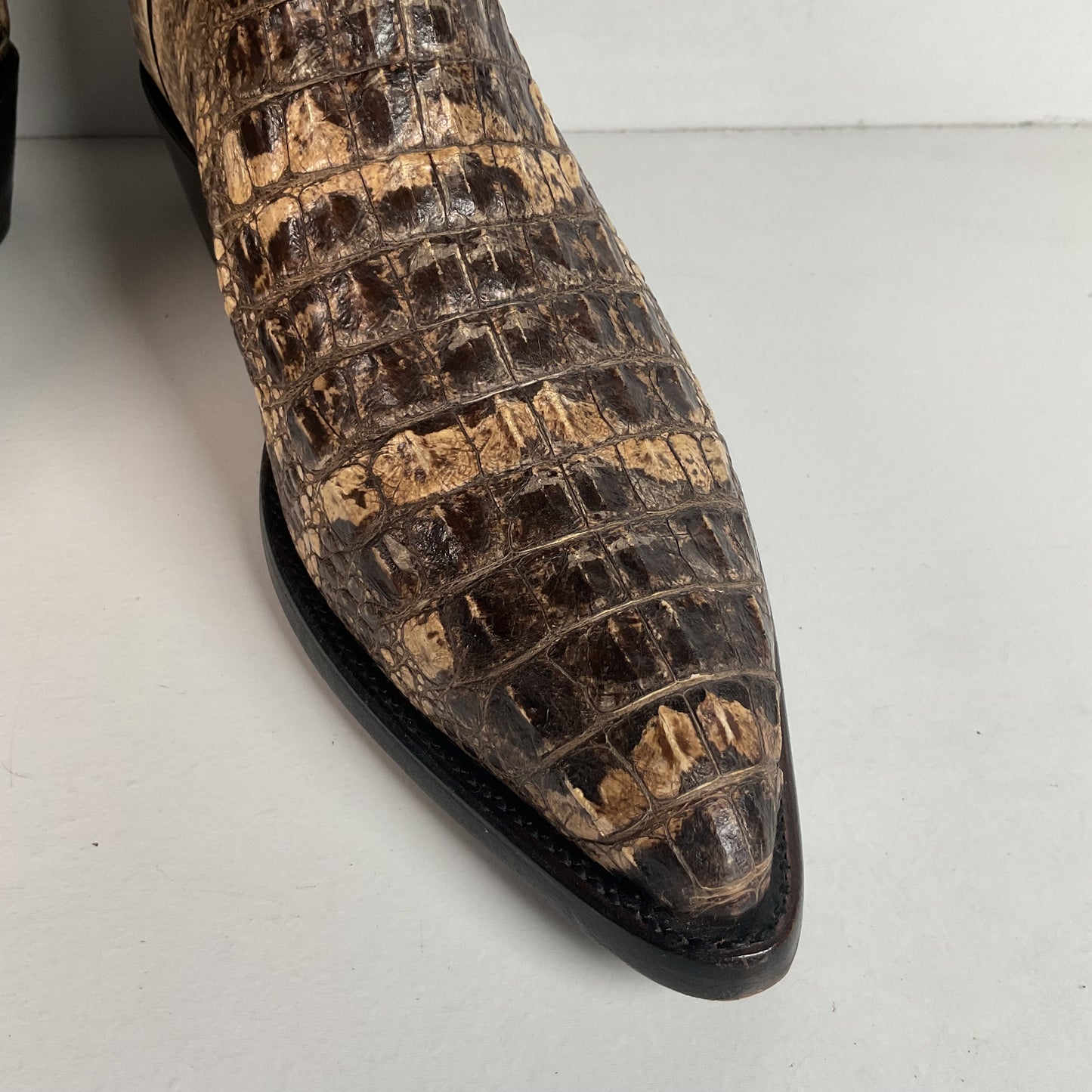 Remington Natural Alligator Cowboy Boots 9 D Body Cut