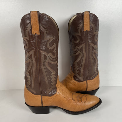 Vintage Panhandle Slim Cowboy Boots | Ostrich Leg & Smooth | Set of (2) | 8 D