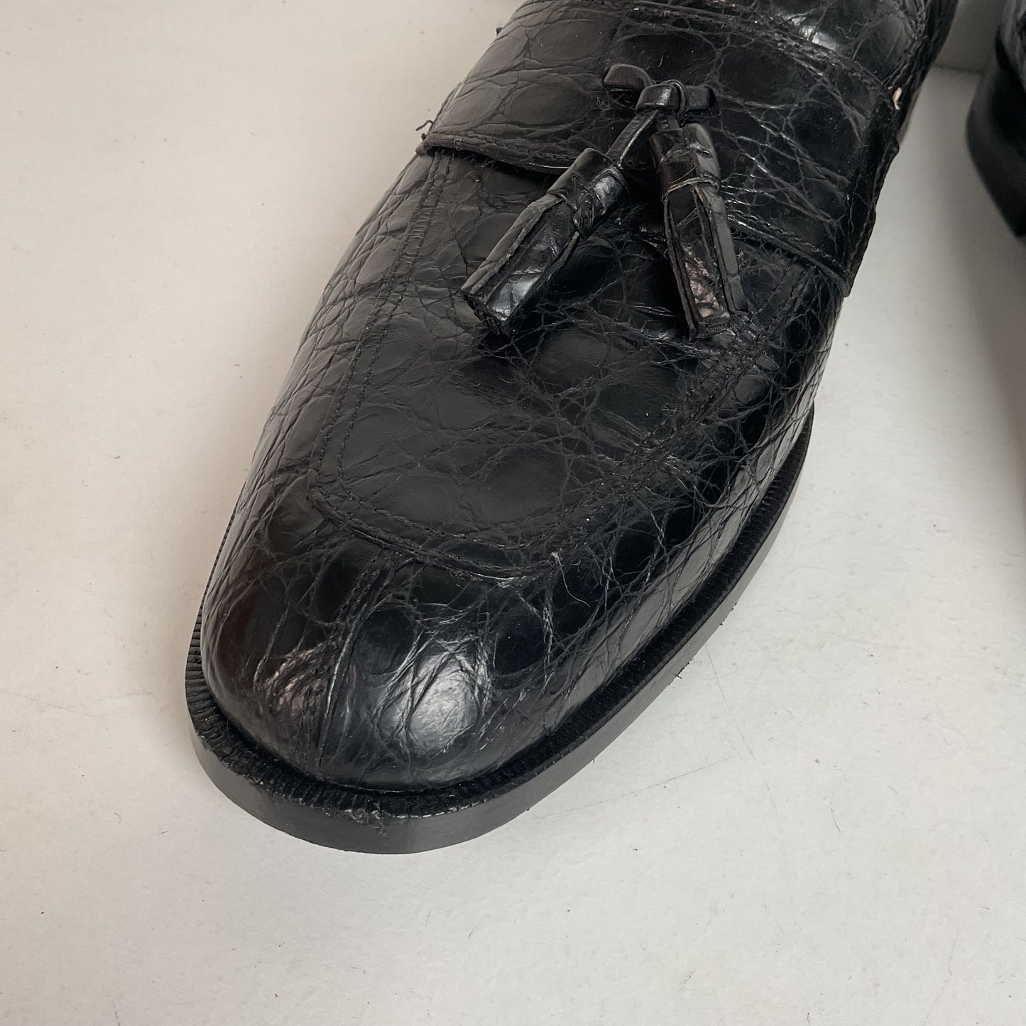 Zelli Franco Crocodile Tassel Loafer | Black | 12 M
